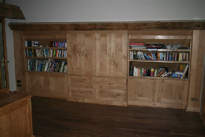 Oak book cases and filing cabinet